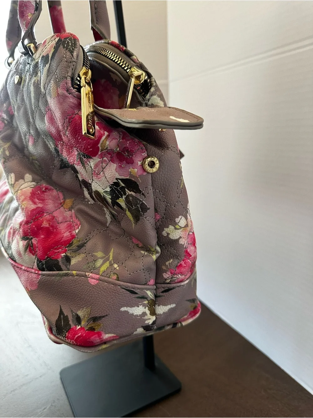 Betsey Johnson quilted floral satchel from her 